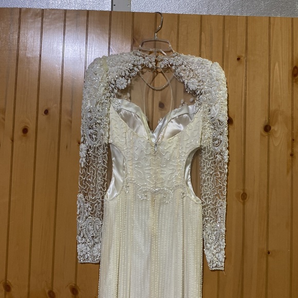 Ivory bedazzled full length formal - Picture 8 of 13